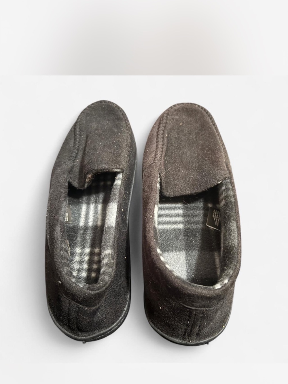 Target Men's Black Suede-Look Slip-On Loafers with Plaid Insole